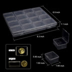 ZIIYAN Bead Storage Containers - 64 Clear Plastic Bead Organizer Boxes with Hinged Lid, Craft Organizers and Storage for Diamond Painting Art, Small Parts, Jewelry Charms