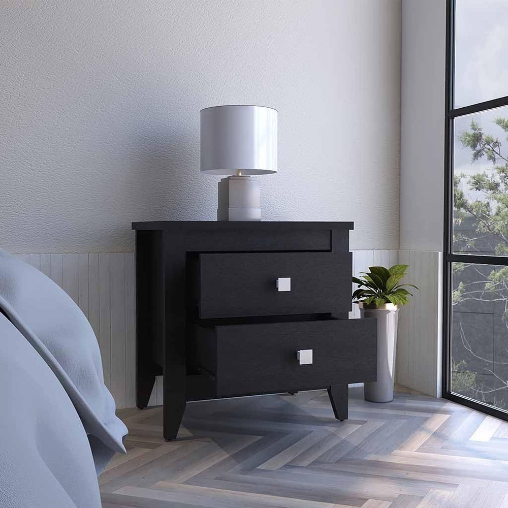 Nightstand More, Two Shelves, Four Legs,for Small Spaces