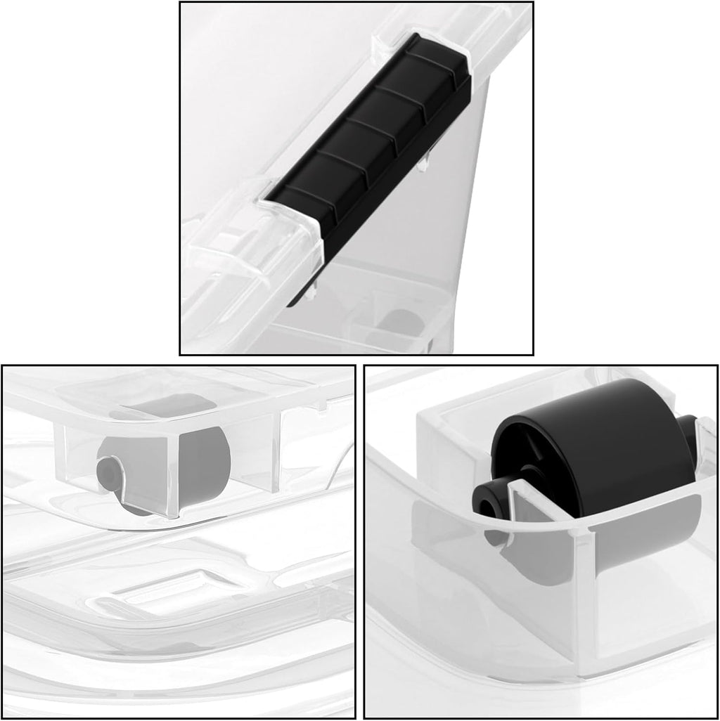 Sandmovie 4 Packs 20 Quart Plastic Under Bed Storage Boxes, Plastic Bins Storage Under Bed, Clear