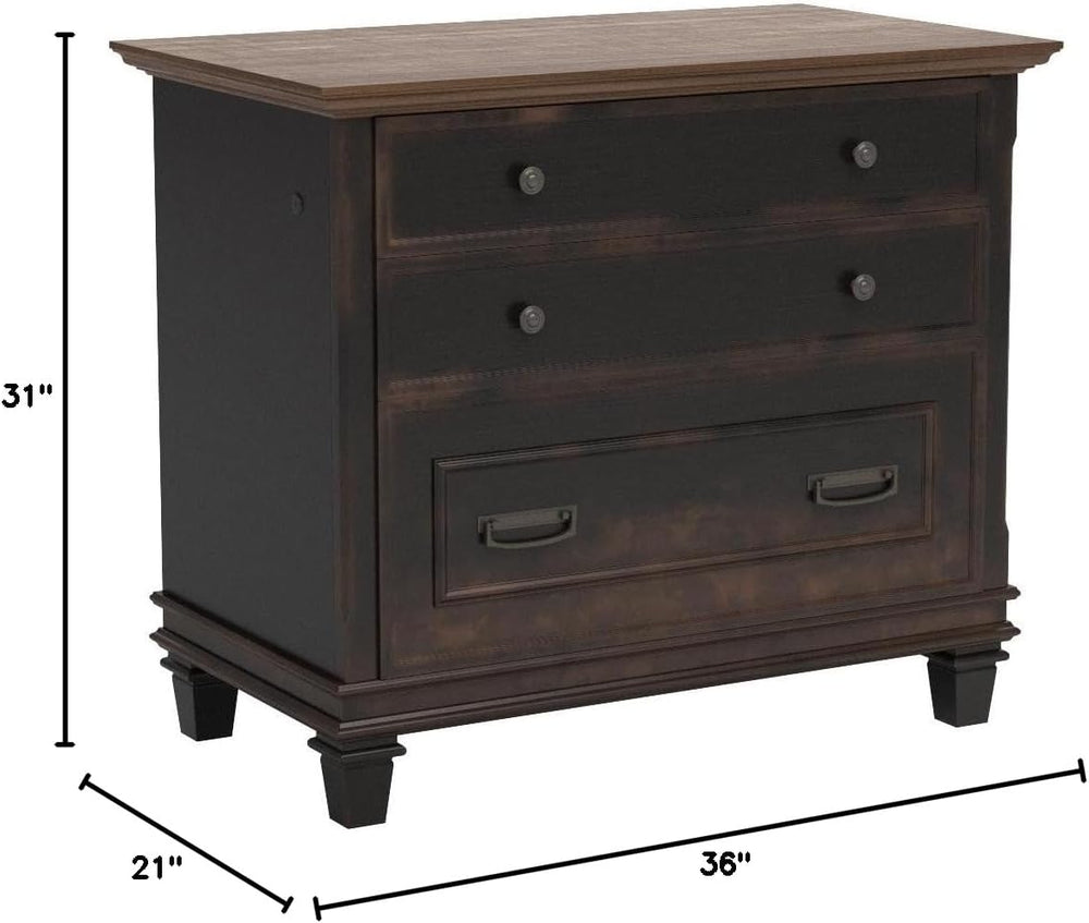 Martin Furniture Hartford Wood Lateral File with Locking Legal/Letter File Dr...