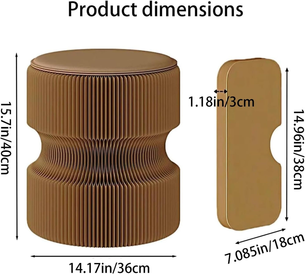 14" Space-Saving Folding Stool - 660lb Load Capacity Honeycomb Paper Ott...