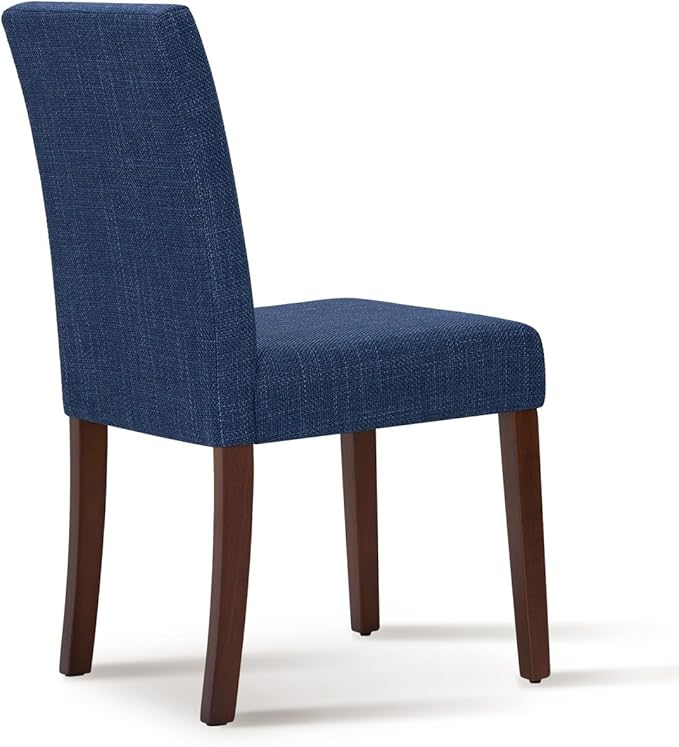Upholstered Dining Chairs Set of 2 - Line Fabric Modern Farmhouse Kitchen Chairs,Mid-Back Dining Room Chairs with Wooden Legs