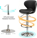 Reception Chair, Metal Bar Stools, Home Office Desk Chair, Commercial Stainless Steel Stool, 360° Free Rotation, with Padded Cushion and Back(White)