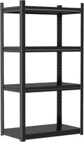 Garage Storage Shelves,4-Tier Metal Shelving Unit, Adjustable, Double-Layer Column with Reinforced Ribs, Heavy-Duty, Capable of Bearing 2400 lbs (45''W*18''D*63''H)