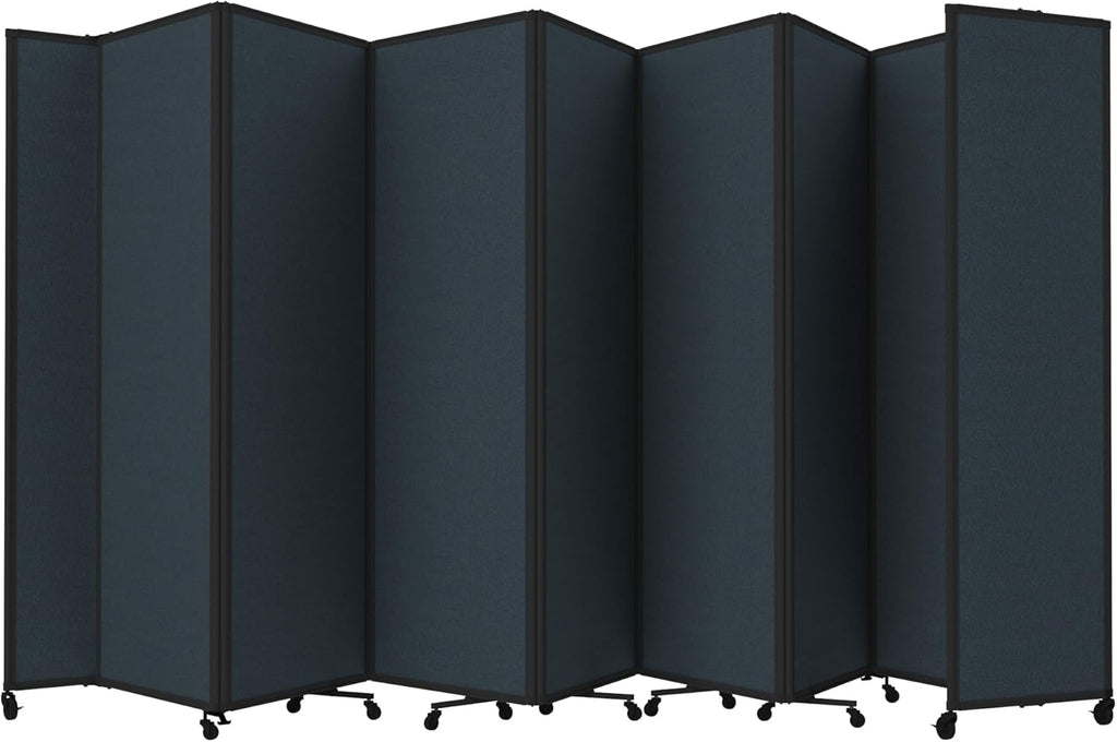 Versare Room Divider 360 Portable Wall Partition | Folding Panels | Large Freestanding Divider | Locking Wheels | Temporary Room Separator