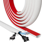 39" Side Buckle Cable Hider Cords,Extension Cord Covers for Wires On Wall,Adhesive Cord Hider for Wall Mount Tv, Wire Channel for Cable Concealer,Cable Raceway Home & Office,White, W 1.08"× H 0.6"