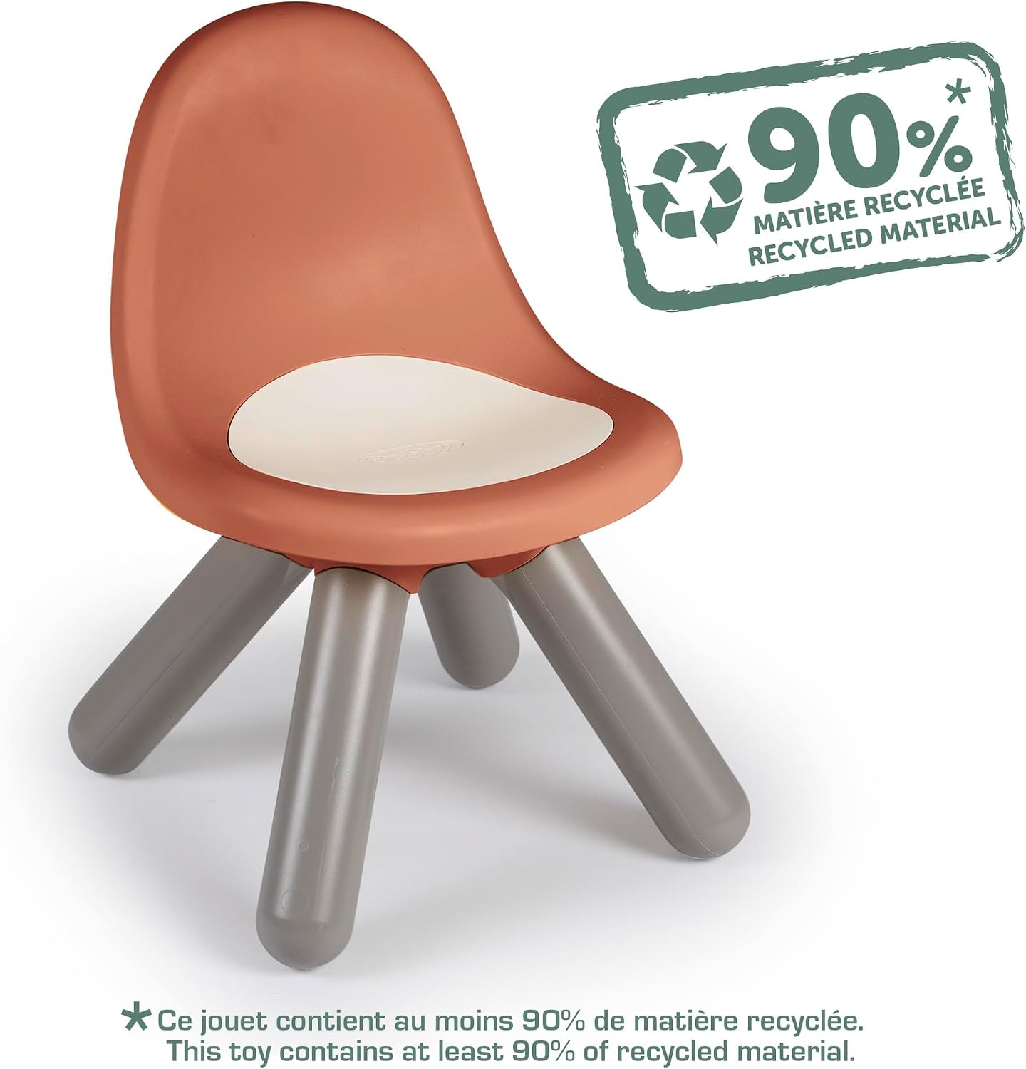 Smoby Life Kid Terracotta Chair - Indoor and Outdoor Use - Anti-UV Treated - Recycled Material - From 18 Months - Made in France
