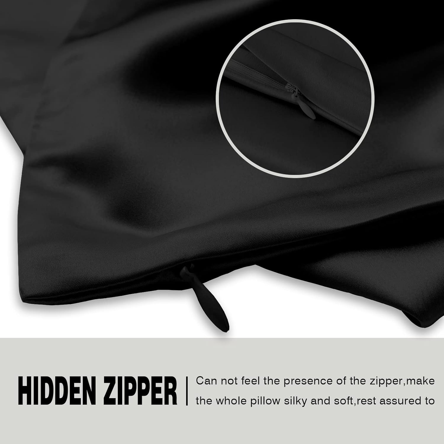 Silk Pillowcase for Hair and Skin,Soft,Breathable and Sliky 100% Standard Size Pillow Cases Set of 2,Both Sides Natural Mulberry Silk Pillowcases with Hidden Zipper(Standard Size 20"X 26",2pcs)