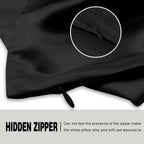 Silk Body Pillowcase Mulberry Silk Pillow Cases with Zipper Soft Breathable Smooth Cooling 20x54 inches Pillowcase for Sleep (Black,20"X 54",1Pcs)