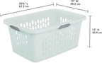 Sterilite Laundry Basket, Plastic Clothes Hamper, Large Rectangle Bin with Comfort Grip Handles and Reinforced Rim, 2 Bushel Capacity, Mint, 24 Pack