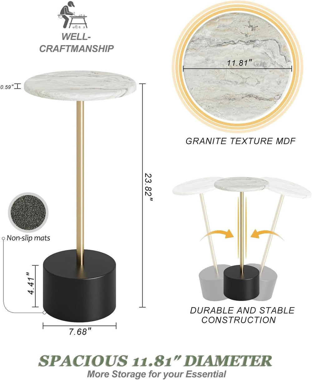 Drink Table Pedestal, Round Side Table, Drink Tables for Small Spaces, Pedest...
