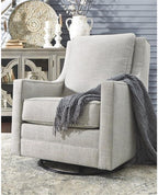 Signature Design by Ashley Kambria Contemporary Swivel Glider Nursery Accent Chair, Gray