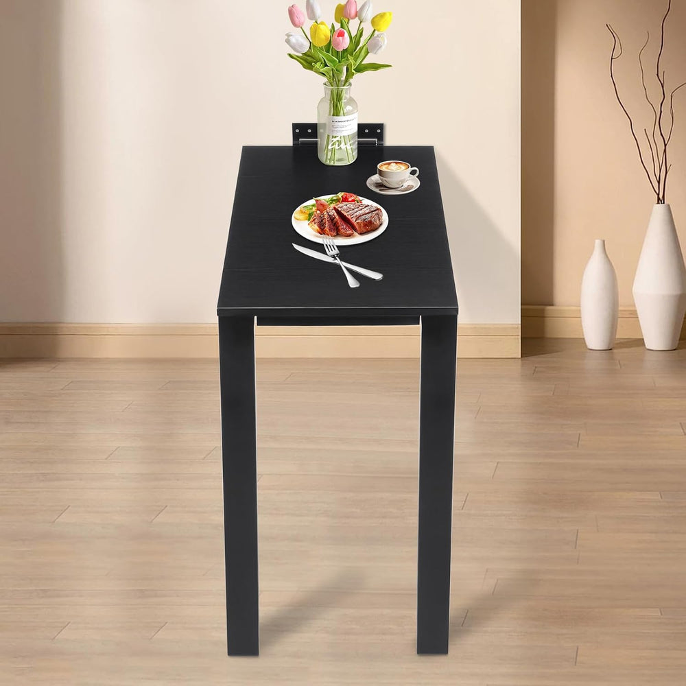 Folding Dining Table, Wall Mounted Folding Table with Support Legs, 29.52 x 1...