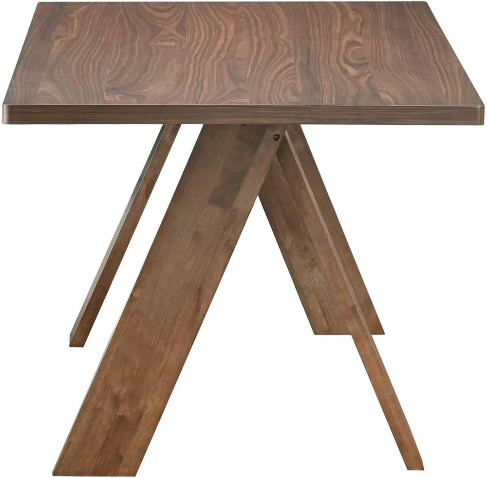 Acanva Farmhouse Rectangular Dining Table for 6 People, Modern Mid-Century Wa...