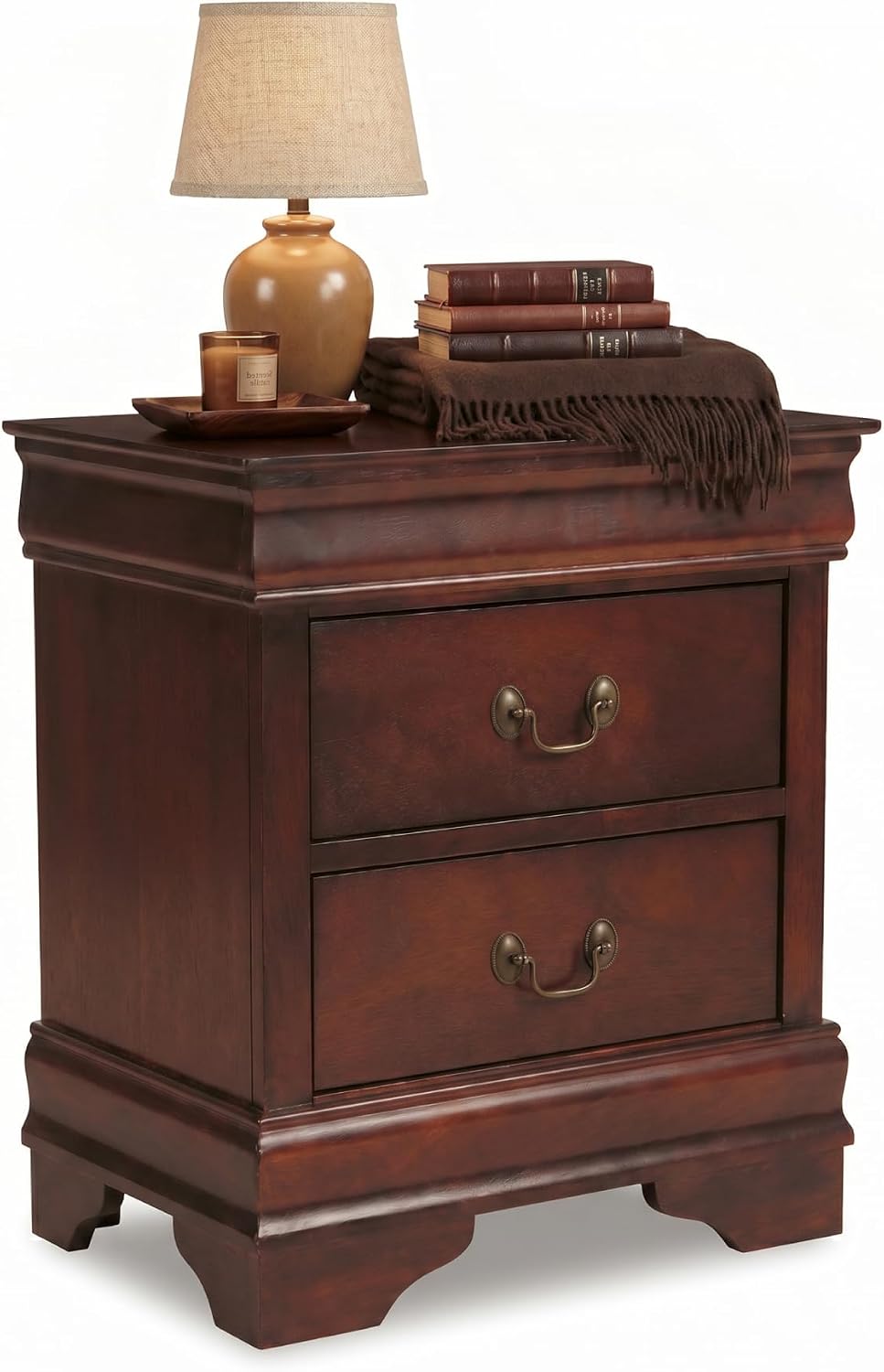 Signature Design by Ashley Alisdair 2 Drawer Nightstand, Reddish Brown | 21.6...