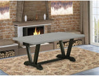 East West Furniture VT697 V-Style Modern Kitchen Table - a Rectangle Dining Table Top with Stylish Legs, 40x72 Inch, Multi-Color