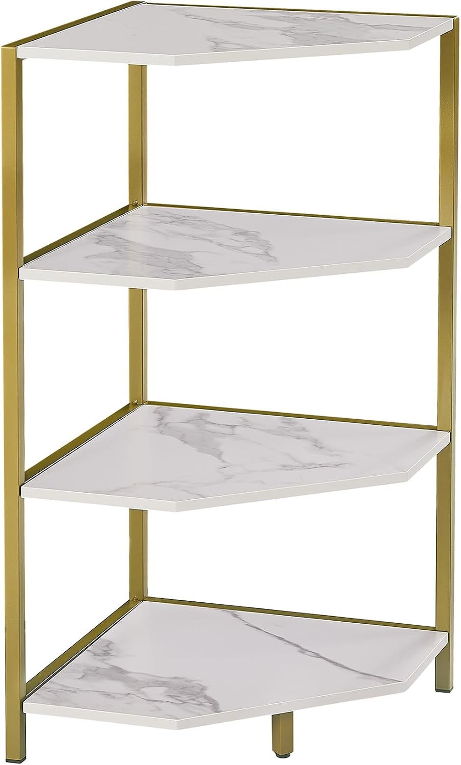 VECELO 31 Inch Corner Shelf, 4-Tier Display Shelves, Wood Storage Stand with ...