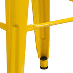 Flash Furniture Commercial Grade 30" High Backless Yellow Metal Indoor-Outdoor Barstool with Square Seat