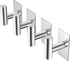 VAEHOLD Wall Towel Hooks, Heavy Duty Sticky Holder Waterproof Towel Hooks for Hanging Coat, Clothes, Closet Hook Wall Mount for Kitchen (Chrome, 4 Pack)