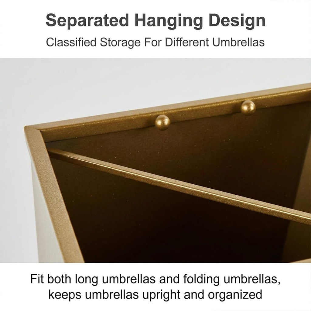 Metal Large Capacity Umbrella Storage Shelf Indoor Hotel Corridor Entrance Metal Stand Rack Modern Indoor Entryway Commercial Umbrella Holder(White)