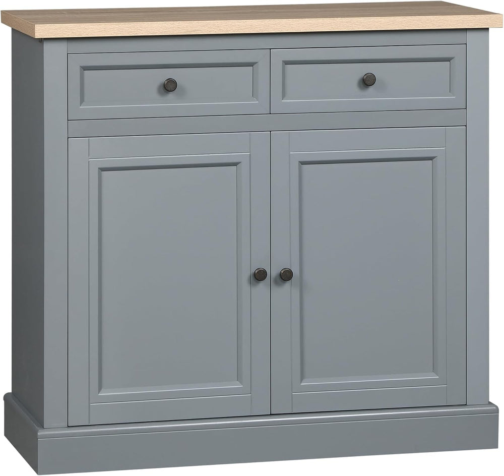 HOMCOM Sideboard Buffet Cabinet, Coffee Bar Cabinet with 2 Drawers, Gray
