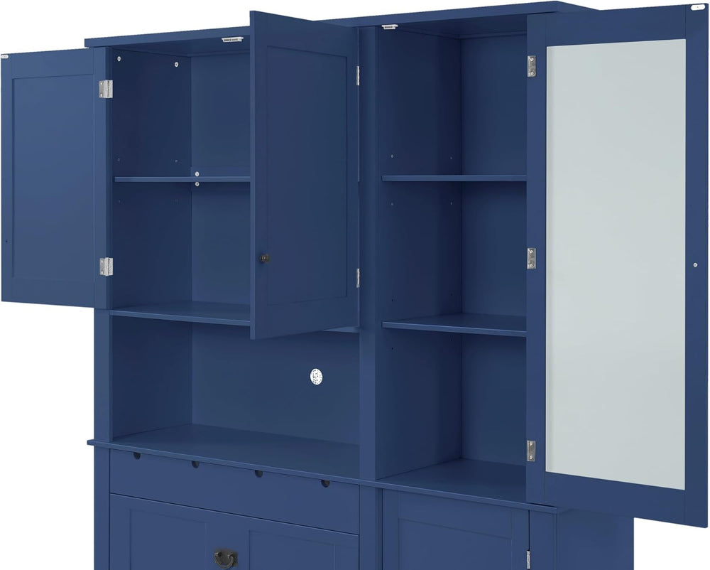 Freestanding Buffet with Hutch, Large Kitchen Pantry Storage Cabinet Cupboard...