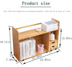 Bamboo Desktop Bookshelf, Small Bookcase for Students on The Desk, Simple Office Desk Bookshelf Organizer, Natural Bamboo Desktop Organizer,Ideal Gift for Family & Friends22.83x7.48x18.11in