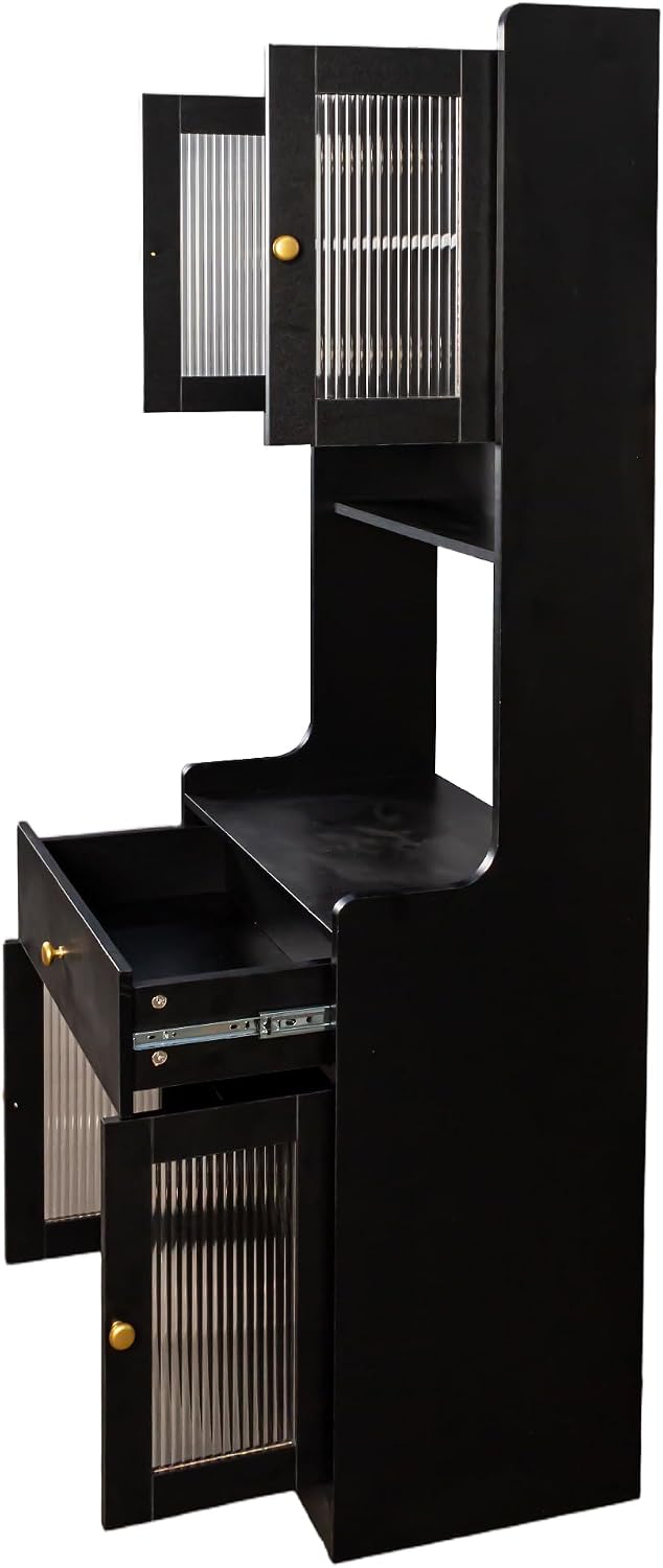 Kitchen Pantry Cabinet with Doors and Drawer, 71" Freestanding Kitchen H...