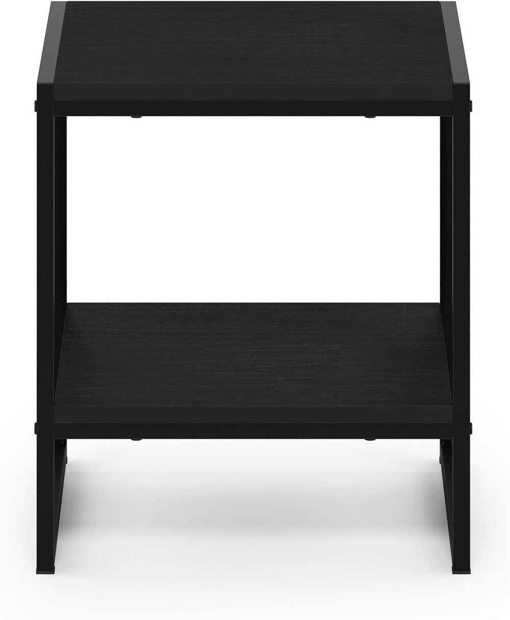 Furinno CAMNUS 2-Tier Metal Frame Side Table, Easy Assembly, Americano | Mode...
