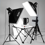JAYEGT Motorized Rotating Display Stand,220 Lbs Load, 360 Degree Electric Rotating Turntable for Photography Products Display,Show,Remote Control Angle, Speed (White/8.66Inch / Rechargeable/Adapter)