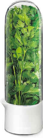 Cilantro Container for Fridge, Herb Saver for Refrigerator - Fresh Herb Keeper for Cilantro, Basil, Asparagus, Parsley, Keeps Greens Vegetables for 2-3 Weeks
