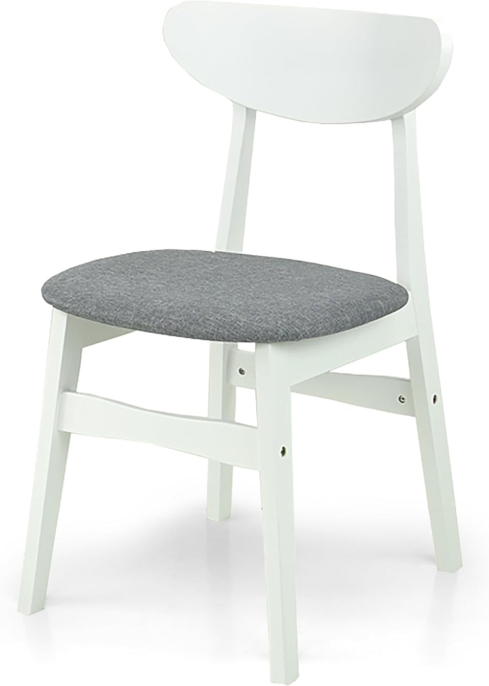Set of 5 Dining Kitchen Round Table and 4 Yumiko Side Chairs Solid Wood w/Pad...