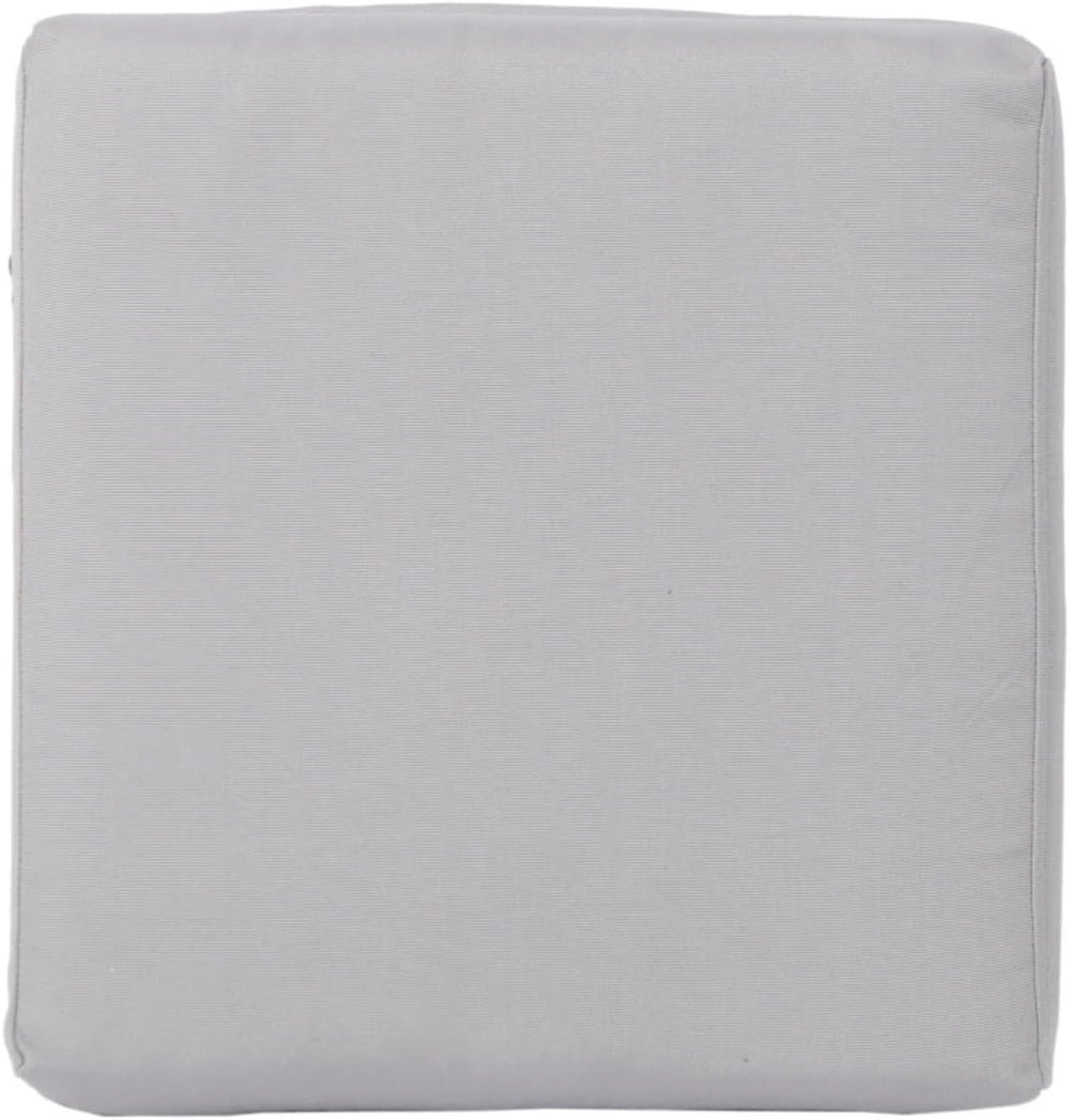 Hassyee PE Rattan Grey Patio Ottoman with Thick Cushions for Poolside, Lawn, ...