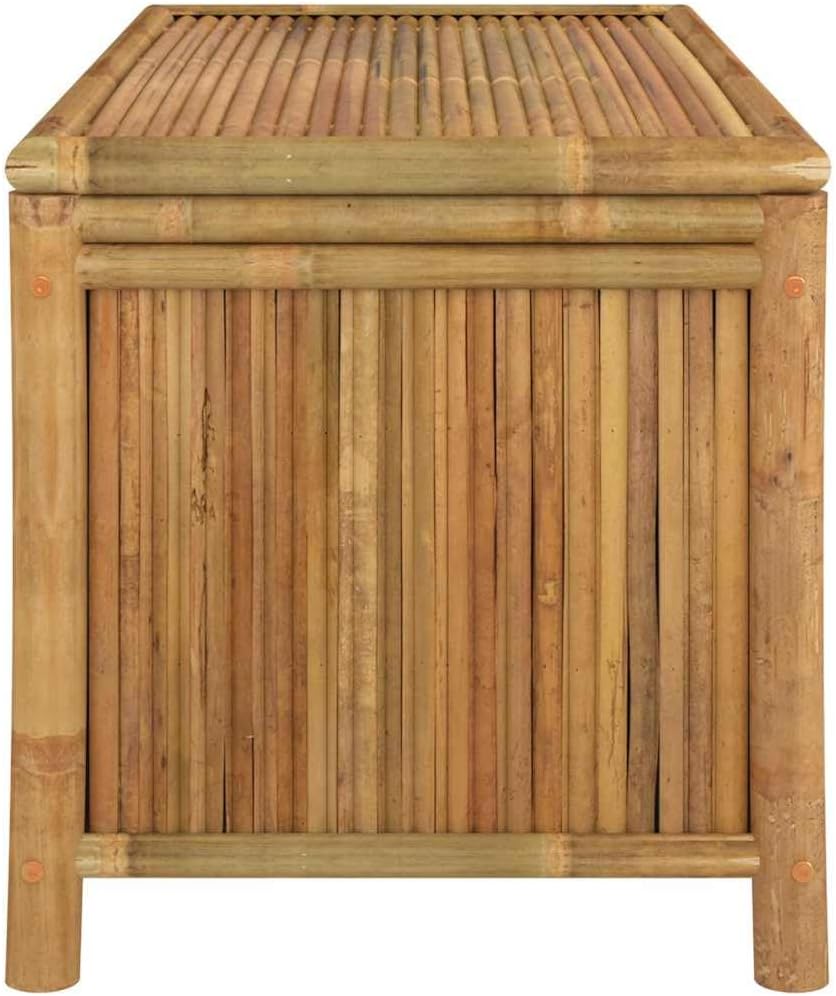 Bamboo Patio Storage Box 43.3x20.5x21.7 Inches | Durable Natural Material, Op...