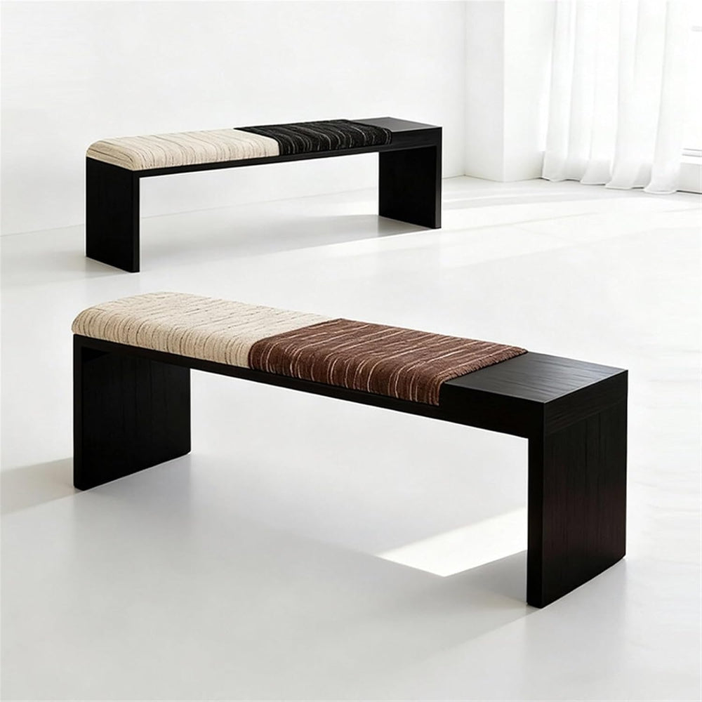 Modern Fabric Bench for Office Area Casual Dressing Room Bedroom Wooden Bed e...