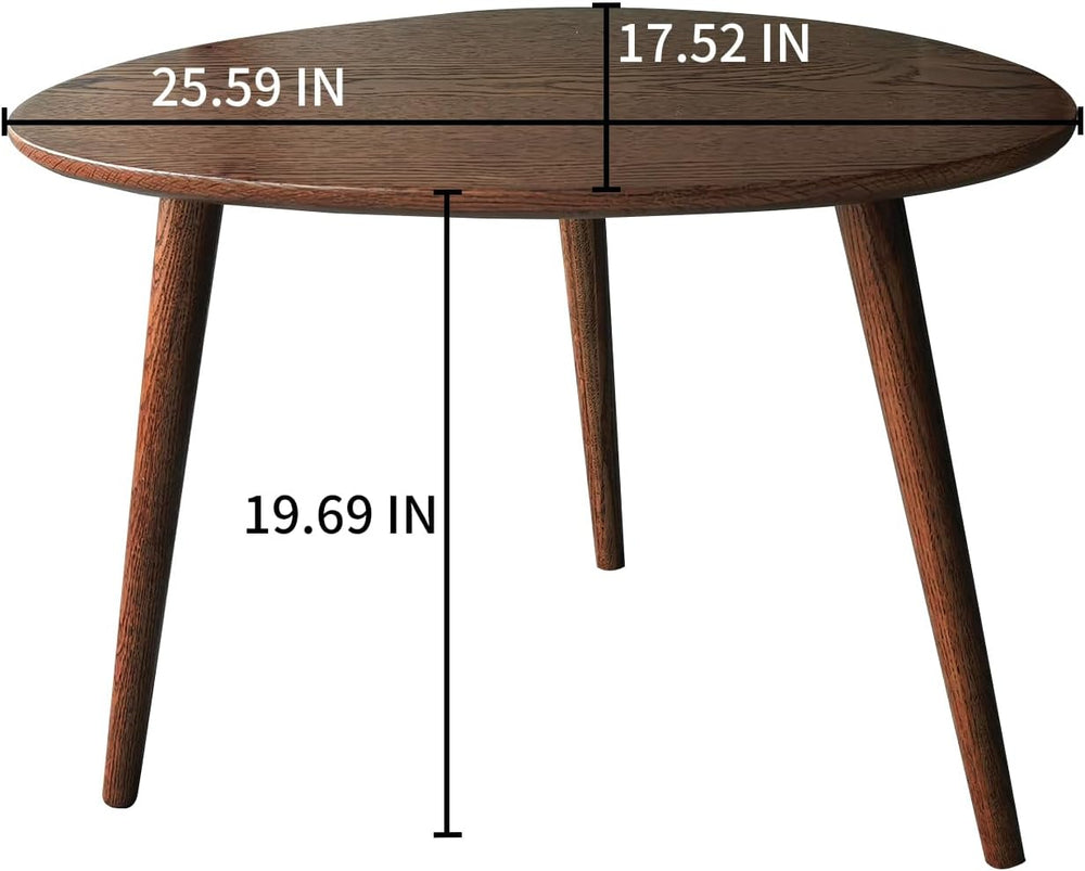 Walnut Oval Side Table, 17.5''D x 25.6''W x 19.7''H, ...