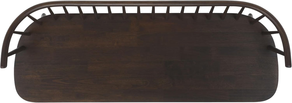 SAFAVIEH Furniture - Blanchard Spindle Bench - Dark Walnut - Solid Wood - Cla...
