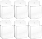 6 PCS Remote Control Holders Wall Mount, Self Adhesive TV Air Conditioner Remote Control Holder, Wall Mount Storage Box Organizer Wall Pen Holder Storage for Home Office School (Transparent)