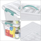 14 Quarts Latching Storage Containers, 8-Pack Clear Plastic Tote Boxes with Lids and Handles