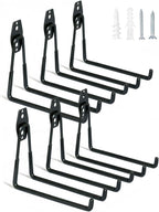 WMK 7.3'' Heavy Duty Garage Hooks, 6 Pack Wall Mount Garage Storage Hooks for Hanging Bike, Ladder, Tools - 100LB Load Capacity, Triple-Welded, PVC Coated (Black)
