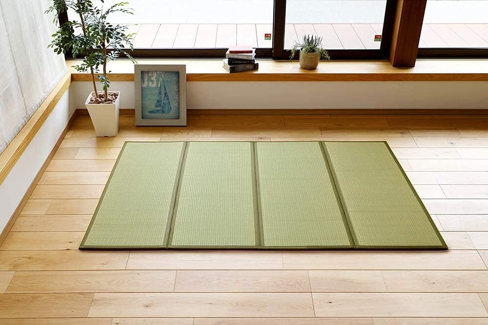 MIINA Japanese Traditional Tatami Mat, Igusa (Rush Grass) Floor Mattress, Fut...
