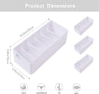 Qozary 3 Pack Sock Underwear Drawer Organizer Dividers, Collapsible Cabinet Closet Storage Boxes for Clothes, Socks, Lingerie, Underwear, Tie, Belt, Baby, Bedroom