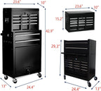 8-Drawer High Capacity Rolling Tool Box with Wheels,Rolling Tool Chest with Drawer,Tool Box on 4 Wheels with Lock, Tool Storage Cabinet Removable Portable Box for Garage Warehouse (Black)