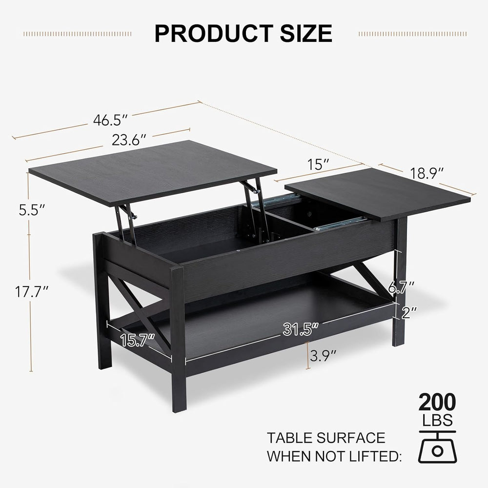 Lift Top Coffee Table with Storage, Small Coffee Table with Hidden Compartmen...