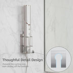 Curling Iron Holder, Stainless Steel Flat Iron Holder Wall Mount, Hair Straightener Holder for Bathroom Storage, Flat Iron Holder Wall Mount Space Saving Hair Tool Organizer Silver BANJEKT