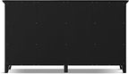 SIMPLIHOME Acadian Console Table - 57 Inch Wide Solid Wood 8-Cube Storage Sofa Table in Black, Transitional Storage Unit for Living Room or Bedroom with Grooved Side Panels and Tapered Legs