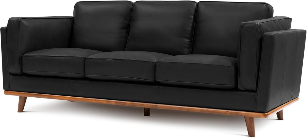 Valencia Artisan Full Leather Sofa 88” | Pure Full Italian Nappa Leather Couc...