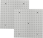 Pegboard Smith 16x16 inch Wall Organizer Pegboard Panels, Gray Metal Pegboard for Tool Storage, Workbench Tools Organization Peg Board (2 PCS, Grey)