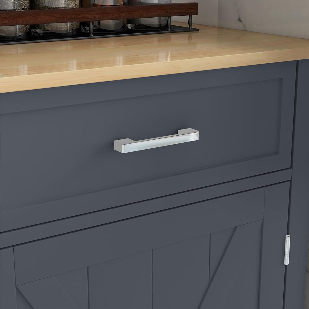 HOMCOM Rolling Kitchen Island with Drop Leaf Wood Breakfast Bar, Dark Gray | ...