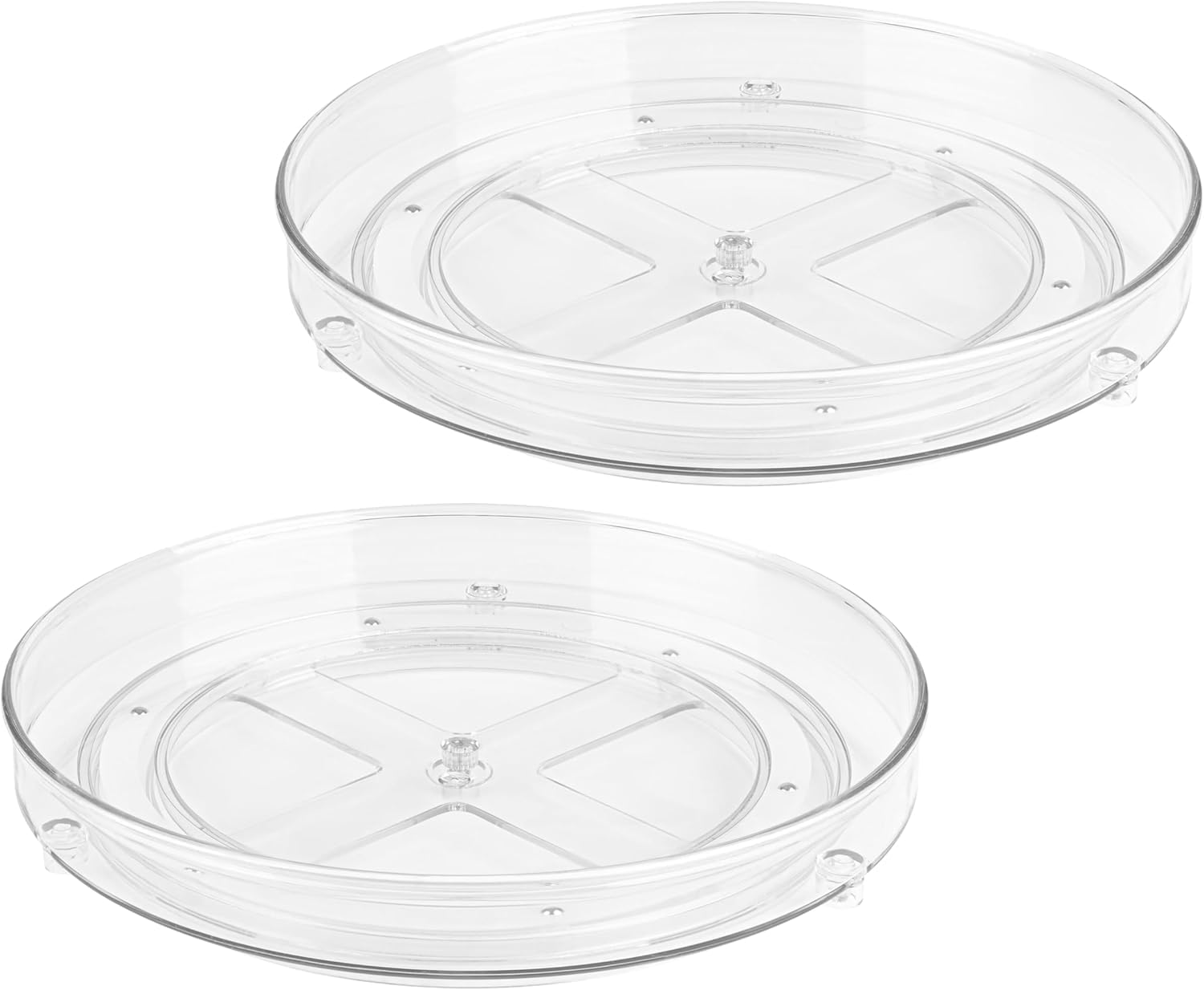 Oizeir Clear Lazy Susan Organizer (Pack of 2) 11.5 Inch Turntable for Kitchen, Pantry, Fridge, Bathroom, and Vanity Countertops, Acrylic Rotating Organizer